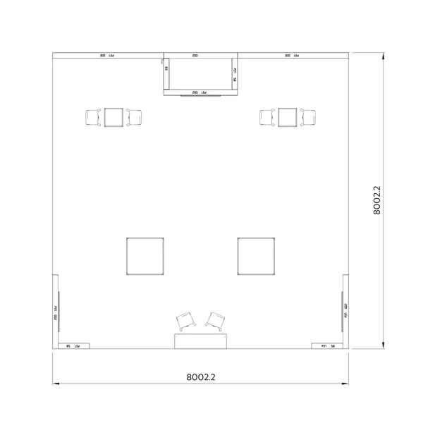 8x8m - stoisko Modularico M150 LED układ PW-02088M150