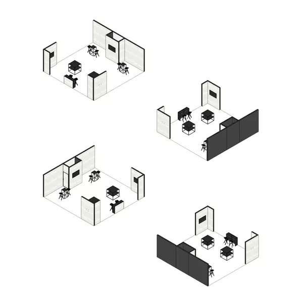 8x8m - stoisko Modularico M150 LED układ PW-02088M150