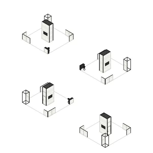 7x7m - stoisko Modularico M150 LED układ W-02077M150