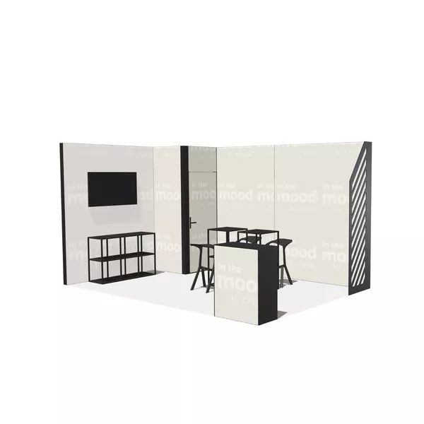 4,5x3m - stoisko Modularico M100 LED układ L-04843M100