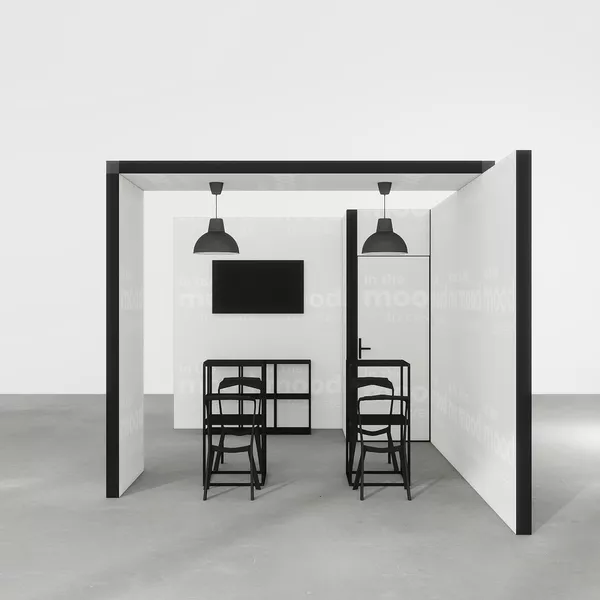 4,5x3m - stoisko Modularico M100 LED układ L-04943M100