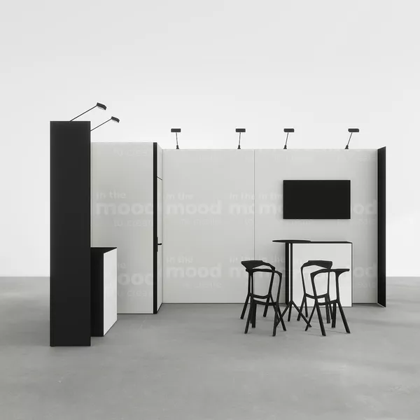 4,5x3m - stoisko Modularico M50 układ L-01643M50