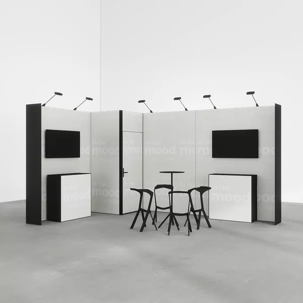 4,5x3m - stoisko Modularico M50 układ L-01643M50