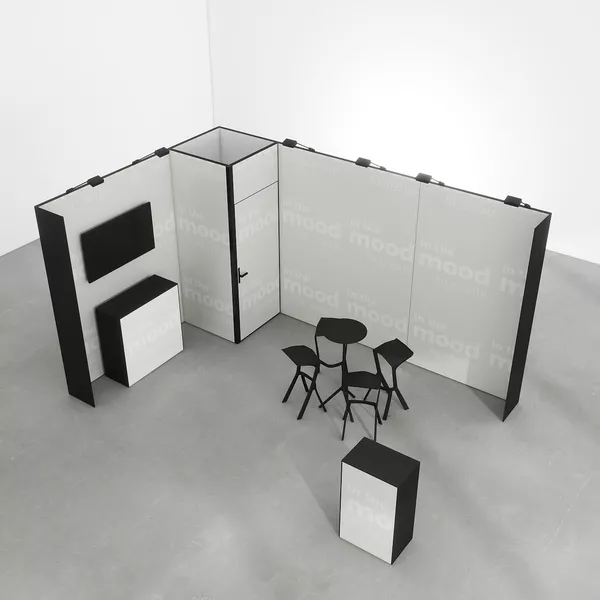 4,5x3m - stoisko Modularico M50 układ L-01543M50