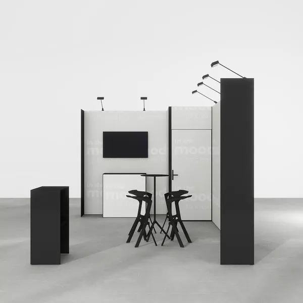 4,5x3m - stoisko Modularico M50 układ L-01543M50