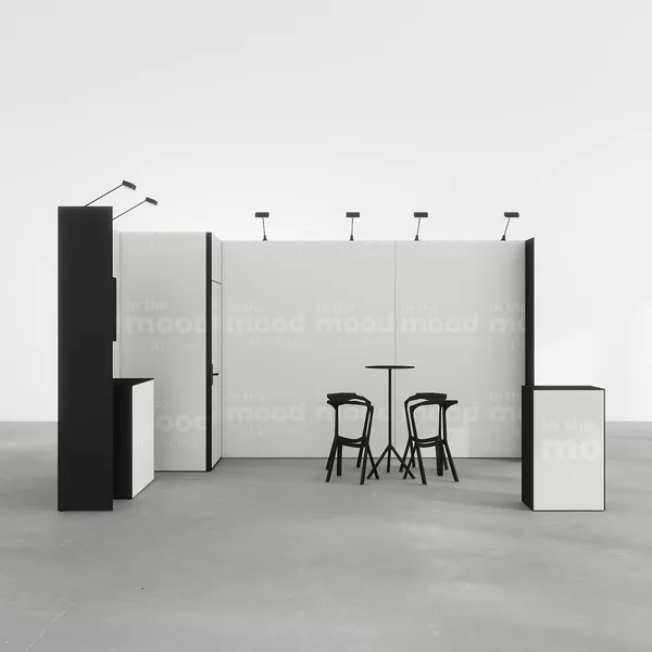 4,5x3m - stoisko Modularico M50 układ L-01543M50