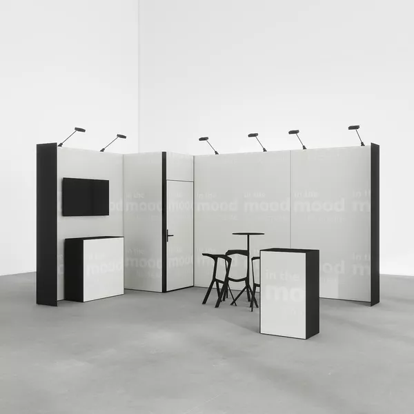 4,5x3m - stoisko Modularico M50 układ L-01543M50