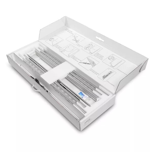 3x3m h2,5m - stoisko Modularico MGO LED srebrne układ L-01033H25MGOS