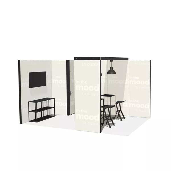 4,5x3m - stoisko Modularico M100 LED układ L-04943M100