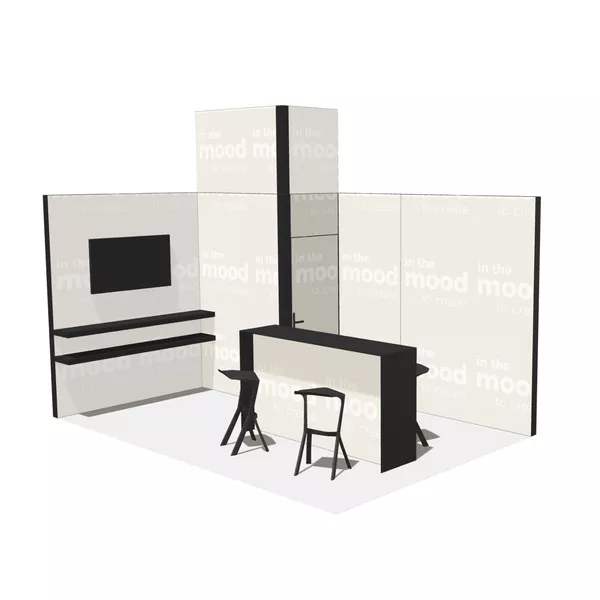 4,5x3m - stoisko Modularico M100 LED układ L-05043M100