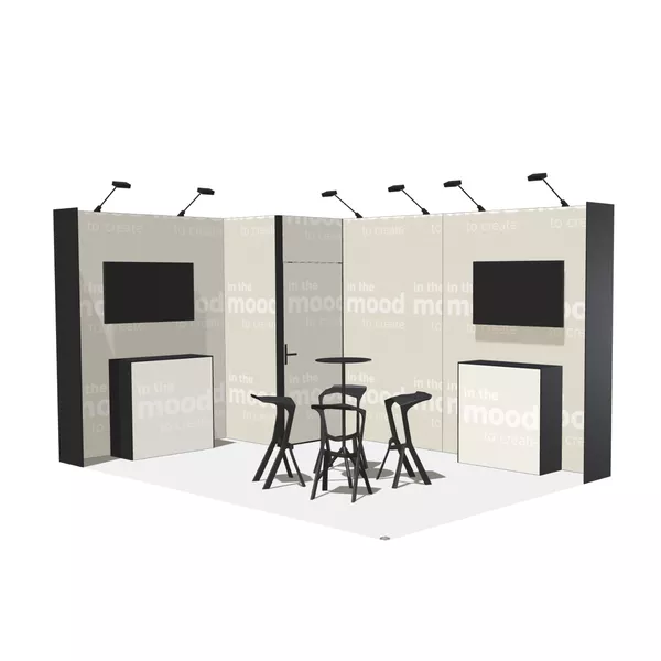 4,5x3m - stoisko Modularico M50 układ L-01643M50