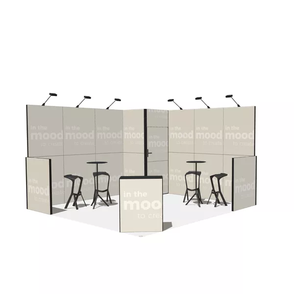 4x4m - stoisko Modularico MQ50 układ L-00344MQ50