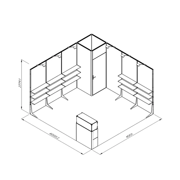 4x4cm - stoisko Modularico M50 układ L-01744M50