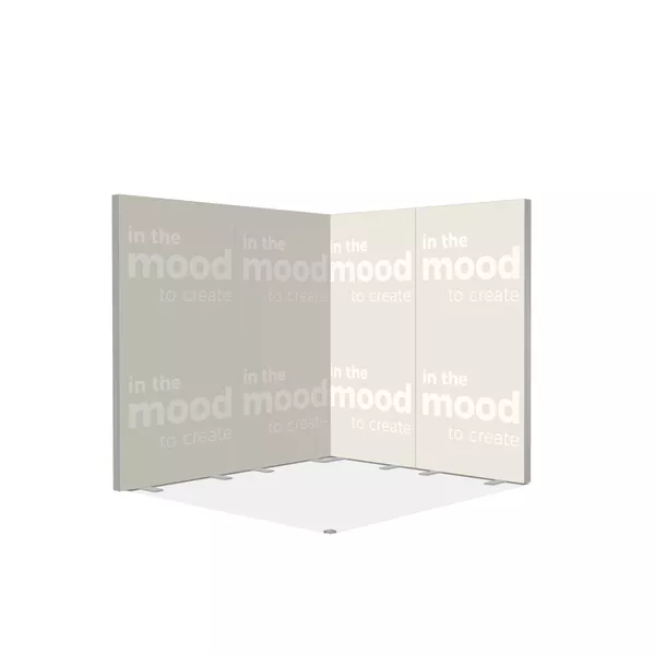 2x2m h2m - stoisko Modularico MGO LED srebrne układ L-00122H2MGOS