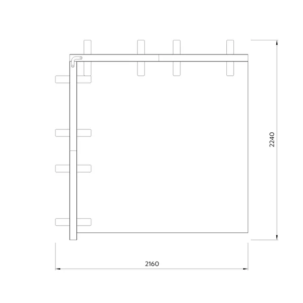 2x2m h2m - stoisko Modularico MGO LED czarne układ L-00222H2MGOB
