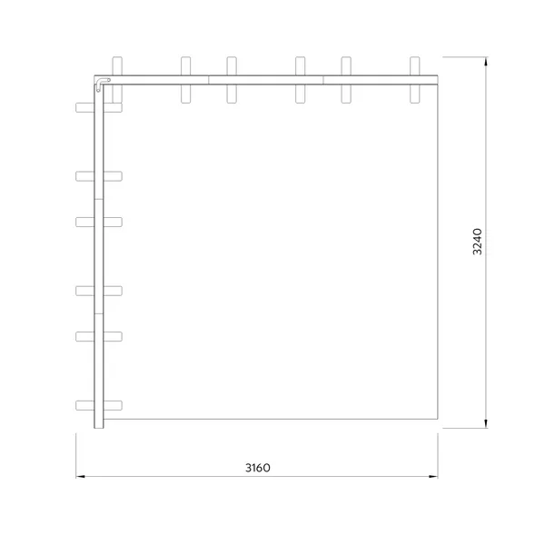 3x3m h2m - stoisko Modularico MGO LED srebrne układ L-00233H2MGOS