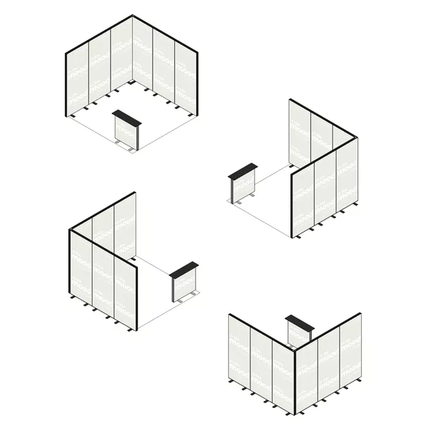 3x3m h2,5m - stoisko Modularico MGO LED czarne układ L-00433H25MGOB