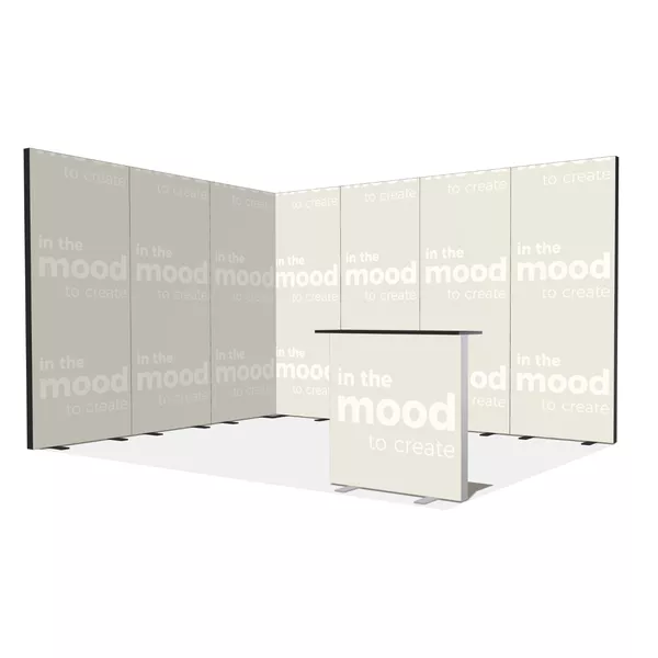 4x3m h2,5m - stoisko Modularico MGO LED czarne układ L-00533H25MGOB
