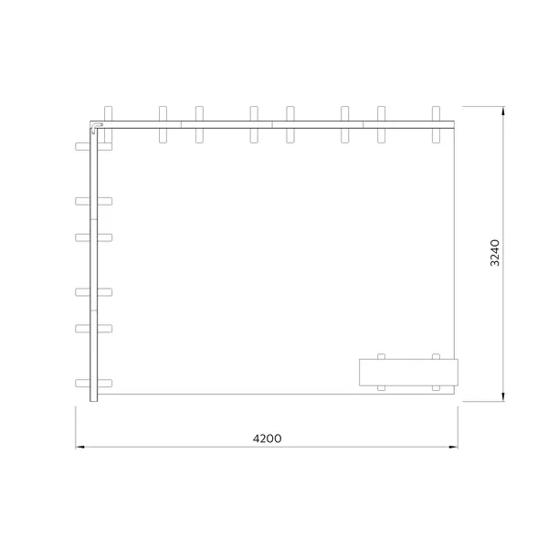 4x3m h2,5m - stoisko Modularico MGO LED czarne układ L-00533H25MGOB