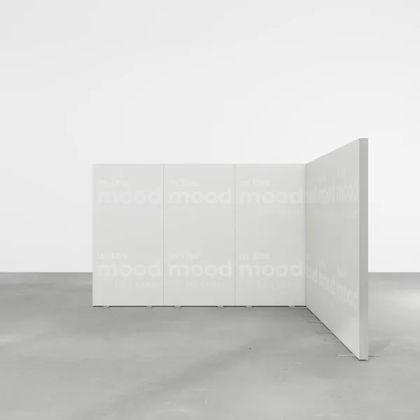 3x3m h2m - stoisko Modularico MGO LED srebrne układ L-00233H2MGOS