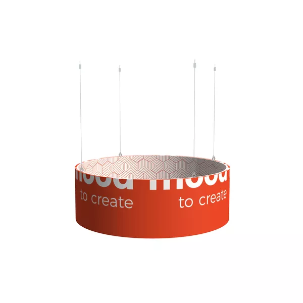 Podwieszenie Light Circle - 150x50cm - grafika na tkaninie Decor Stretch, linki z mocowaniem w zestawie