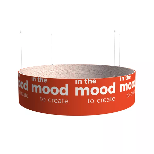 Podwieszenie Light Circle - 300x75cm - grafika na tkaninie Decor Stretch, linki z mocowaniem w zestawie