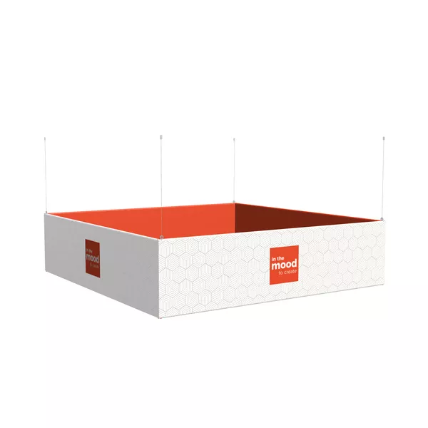 Podwieszenie Light SQ proste - 300x300x75cm - grafika tekstylna, linki z mocowaniem