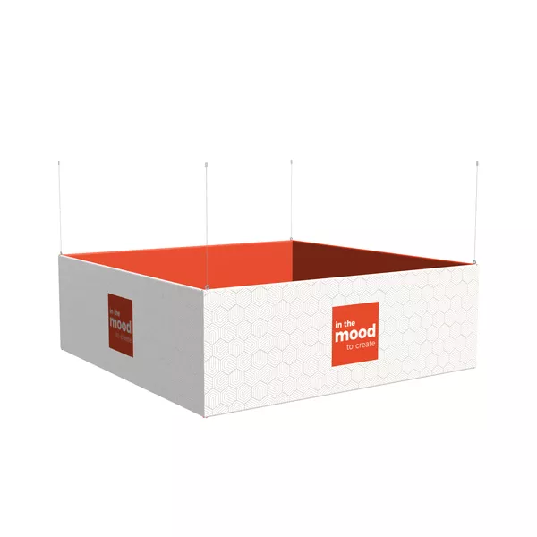 Podwieszenie Light SQ proste - 300x300x100cm - grafika tekstylna, linki z mocowaniem