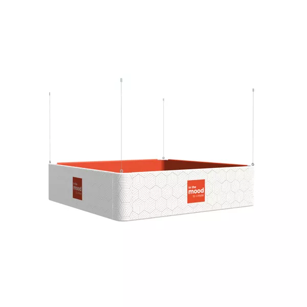 Podwieszenie Light SQ zaokrąglone - 200x200x50cm - grafika tekstylna, linki z mocowaniem