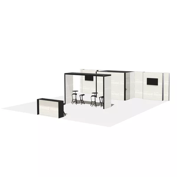 3x3m - Modularico M100 LED booth, L layout - 00133M100 [CLONE] [CLONE] [CLONE]