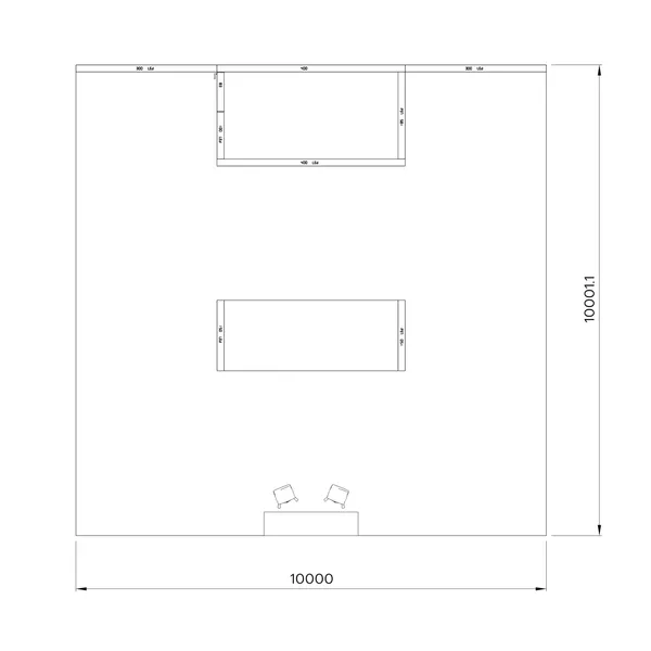 10x10m - stoisko Modularico M150 LED układ PW-0241010M150