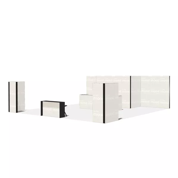 8x8m - Modularico M150 LED booth, L layout - PW-018105M150 [CLONE] [CLONE]