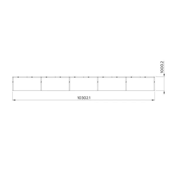 2x1m - stoisko Modularico Easy 50 układ 5 stoisk szeregowych