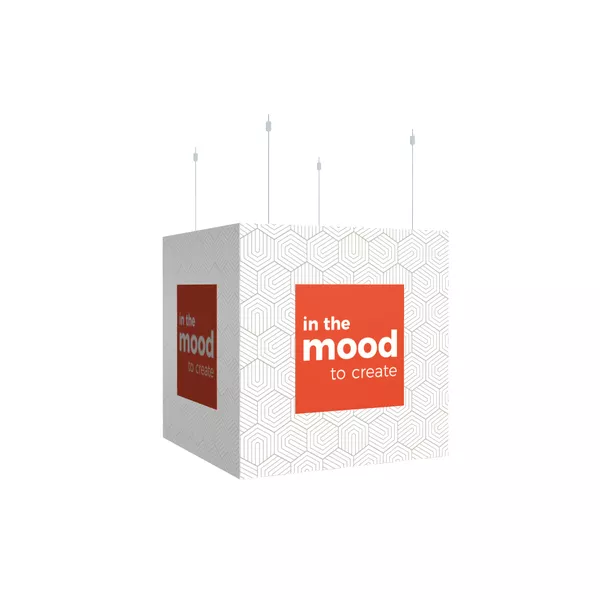 100x100x100cm - podwieszenie Fbox LED - grafika na tkaninie Samba ST