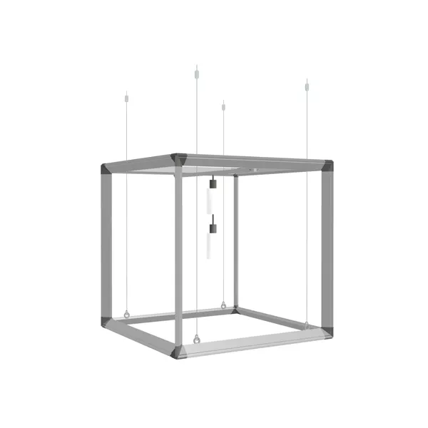 100x100x100cm - podwieszenie Fbox LED - grafika na tkaninie Samba ST