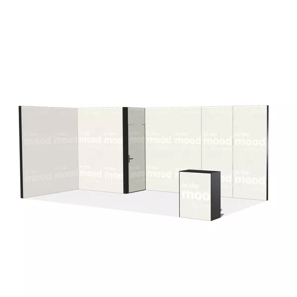 3x3m - Modularico M100 LED booth, L layout - 00133M100 [CLONE] [CLONE]