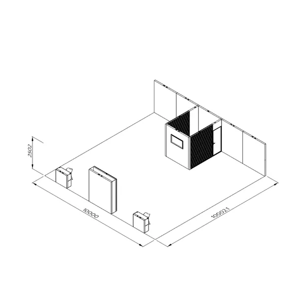 10x10m - stoisko Modularico M100 LED układ PW-0531010M100