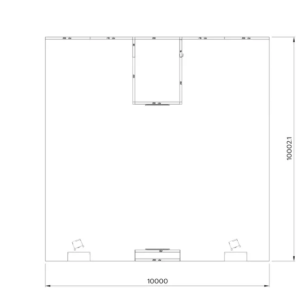 10x10m - stoisko Modularico M100 LED układ PW-0531010M100