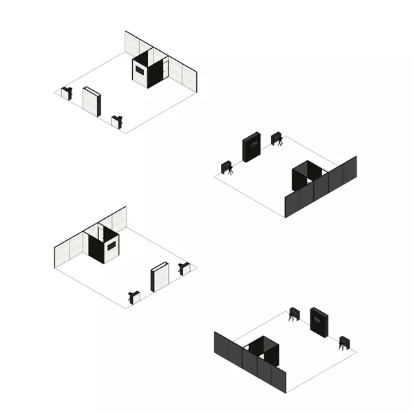 10x10m - stoisko Modularico M100 LED układ PW-0531010M100