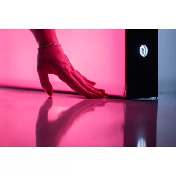 100x100cm - ścienna rama S100T podświetlenie tylne LED RGBW, profil srebrny