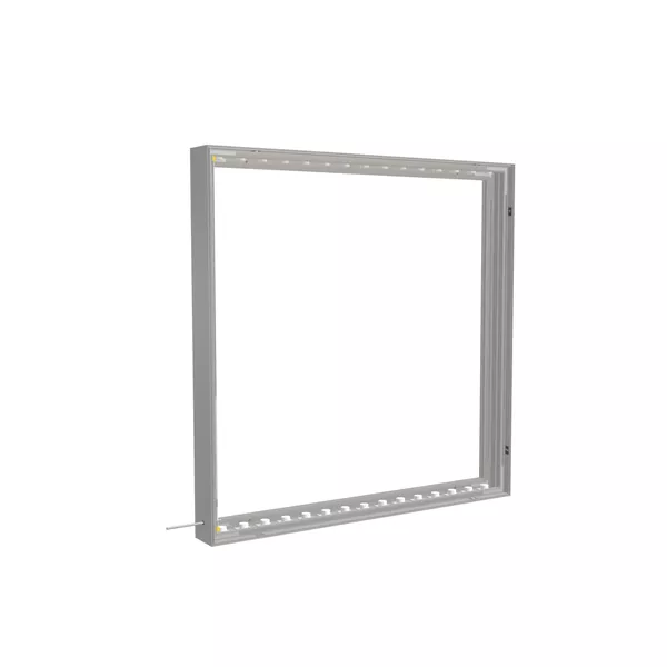 100x100cm - ścienna rama S100T podświetlenie krawędziowe LED, profil srebrny