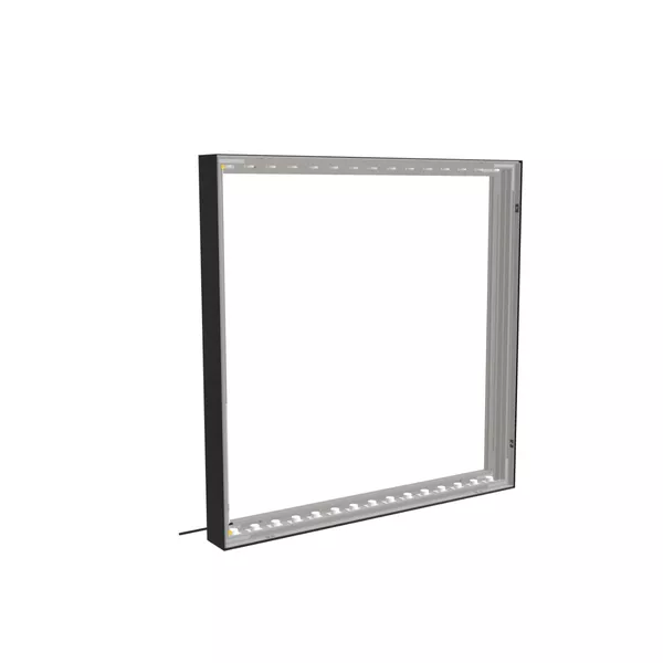 100x100cm - ścienna rama S100T podświetlenie krawędziowe LED, profil czarny