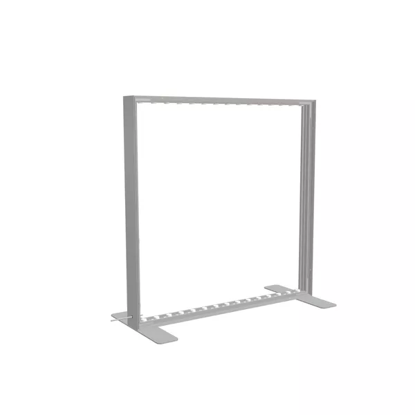 100x100cm - stojąca rama S100D, podświetlenie krawędziowe LED, stopy standard, profil srebrny