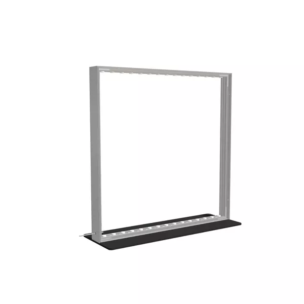 100x100cm - stojąca rama S100D, podświetlenie krawędziowe LED, stopa Mono HPL, profil srebrny