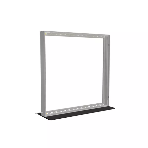 100x100cm - stojąca rama S100T, podświetlenie krawędziowe LED, stopa Mono HPL, profil srebrny