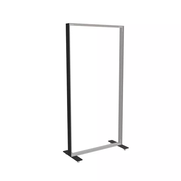 100x200cm - stojąca rama S100D, stopa na kółkach, profil czarny