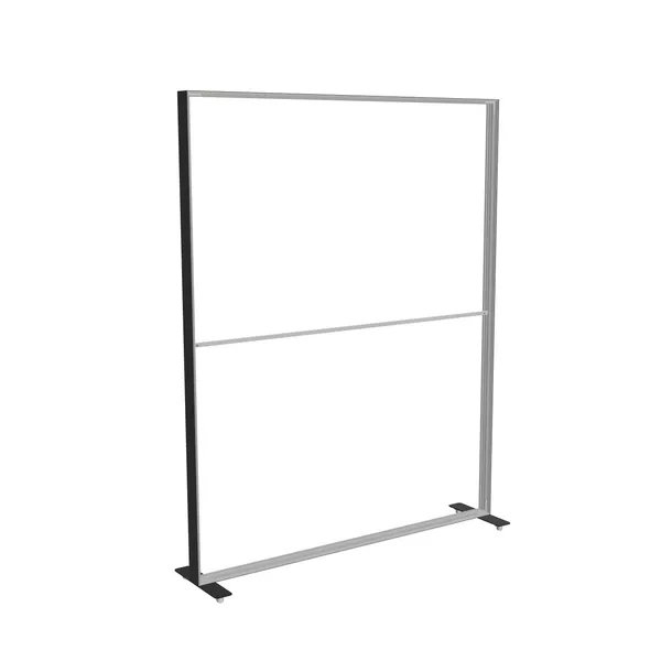 200x250cm - stojąca rama S100D, stopa na kółkach, profil czarny