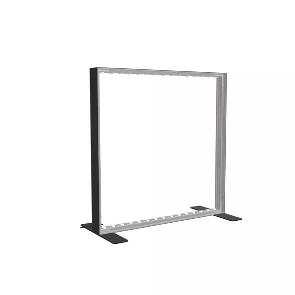 100x100cm - stojąca rama S100D, podświetlenie krawędziowe LED, stopy standard, profil czarny