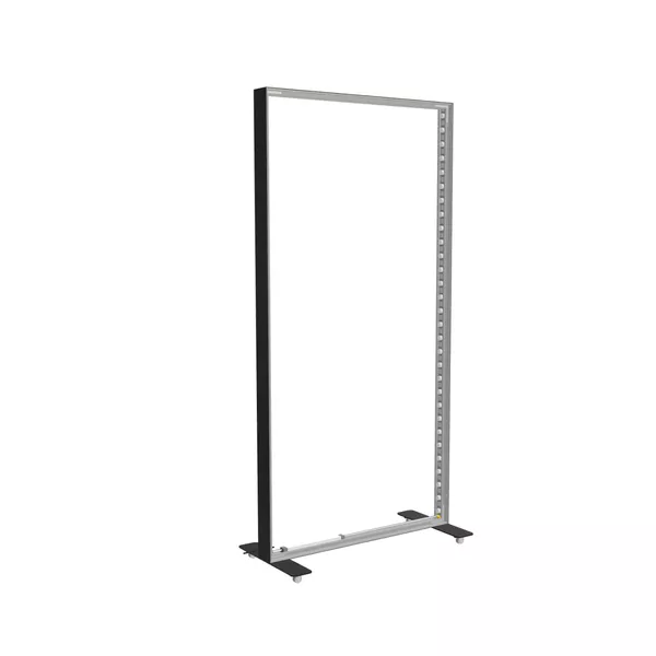 100x200cm - stojąca rama S100D, podświetlenie krawędziowe LED, stopa na kółkach, profil czarny