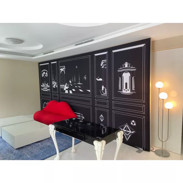 100x100cm - stojąca rama S100T, stopy na kółkach, profil czarny